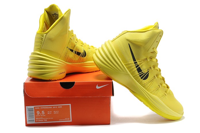Nike presse Dates Hyperdunks 2013 Chaussures Hommes jaunes (2)
